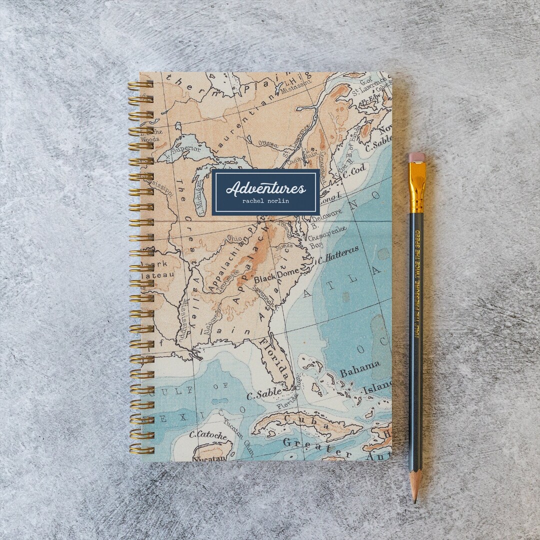 人気便利グッズ Personalized Travel 100 With Notebook Spiral Custom Journal, 旅行かばん・小分けバッグ