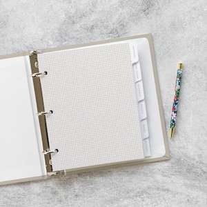 Custom Gingham Binder Dividers: Personalized Index Tabs for Planners