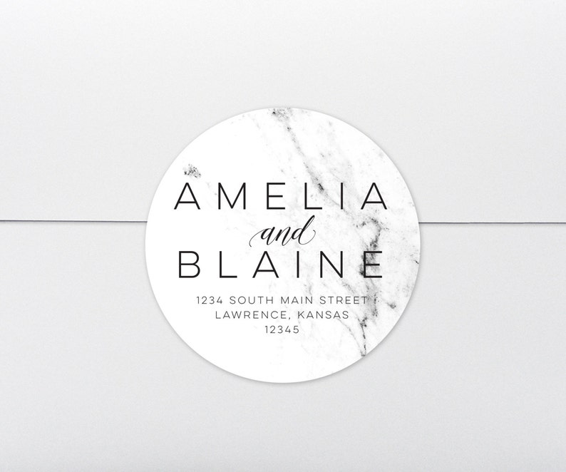 Marble Address Stickers Modern Return Address Labels Wedding Etsy