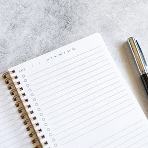 Minimalist Planner Notebook Personalized with Your Name, 100 Pages of To-Do Lists and Notes, Poly Cover, Custom Stocking Stuffer NB6357 image 2
