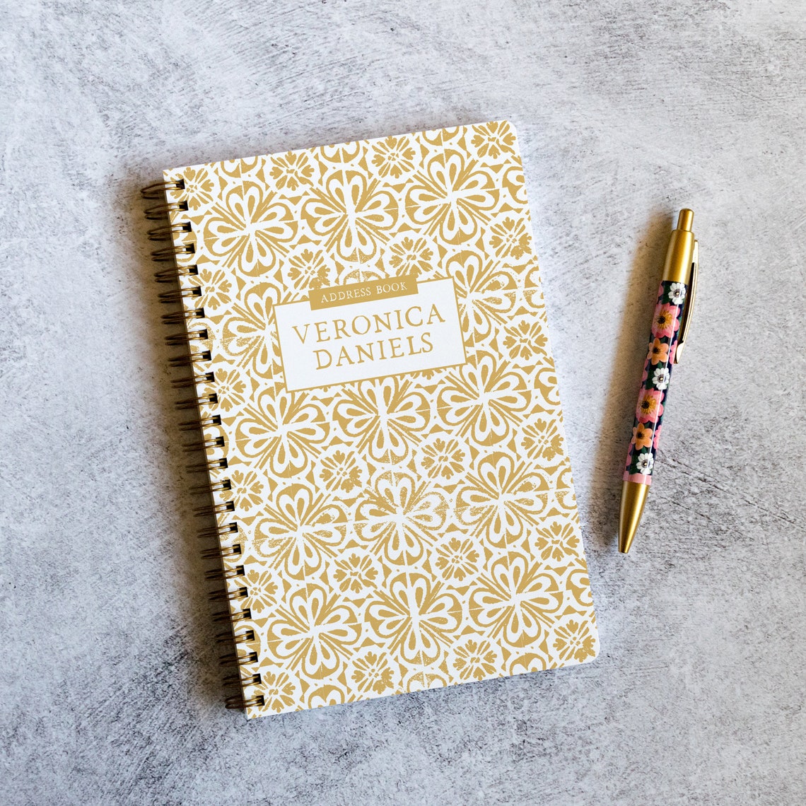 Printed Contacts Book With Personalized Cover Spiral Notebook Etsy UK