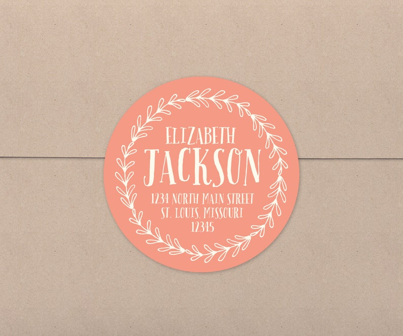 Address Stickers Return Address Labels Rustic Round Etsy
