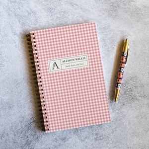 Minimalist Planner with Daily To Do Lists and Notes | Gingham Notebook | Custom To Do List Notebook | Day Planner | Daily To-Do Lists NB6438