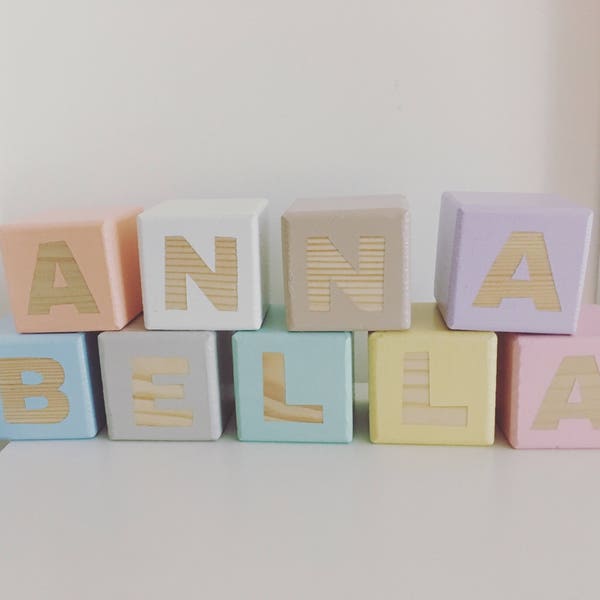 Pastel Baby Blocks Etsy