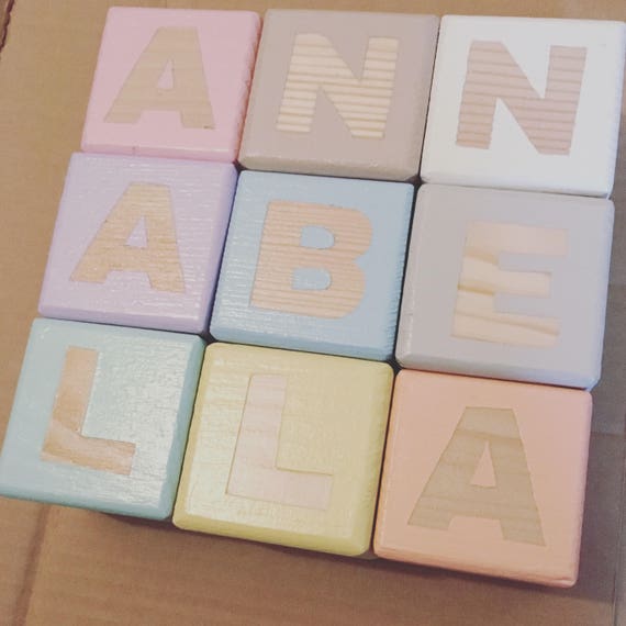 etsy baby name blocks