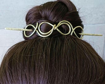 Handcrafted Hair Barrette in Copper or Brass, Elegant Gift for Women