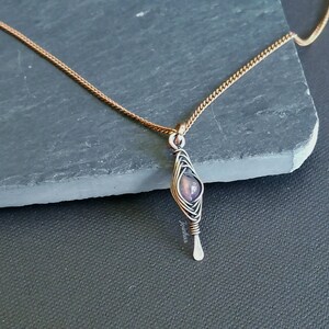 Amethyst earrings and pendant set, copper necklace, february birthstone, elegant jewelry gift for women, purple bundle, lightweight earrings image 8