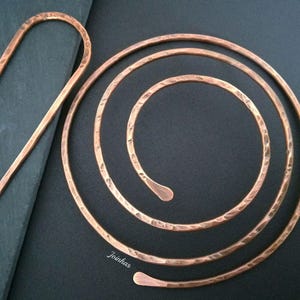 Jaula para moño en espiral, pasador de cobre o latón, soporte para moño de tamaño personalizado, regalo perfecto para cabello largo, joyería para cabello grueso, peineta
