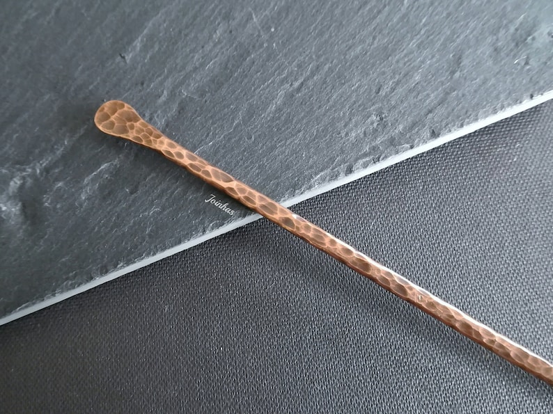 Minimalist hair stick, solid copper or brass hair pin, personalized hair accessories, hammered hair jewelry, perfect gift for girlfriend copper