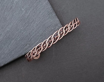 Braided cuff bracelet, copper or brass couples bracelet, men or women cuff, best friends bracelet, wire cuff bracelet, handmade jewelry