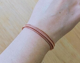 Minimalist Cuff Bracelet in Copper or Brass, Elegant Handcrafted Design
