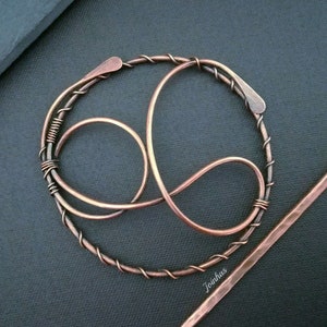 Haarspeld, koperen of koperen knothouder, ronde haarspeld, haaraccessoire, perfect cadeau voor kort of lang haar, metalen haarsieraden
