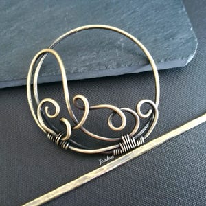 Barrette à cheveux, support pour chignon en cuivre ou en laiton, barrette à cheveux, accessoire pour cheveux, cadeau parfait pour les cheveux longs, bijoux pour cheveux, peigne à cheveux, barrette à cheveux en métal