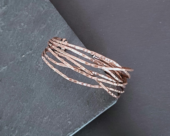 Copper cuff bracelet, minimalist wire cuff, simple, casual, elegant, everyday bracelet, perfect jewelry gift for young women