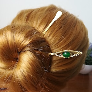 Pic à cheveux minimaliste, épingle à cheveux en cuivre massif ou en laiton, accessoires pour cheveux personnalisés, bijoux pour cheveux martelés, cadeau parfait pour petite amie image 9