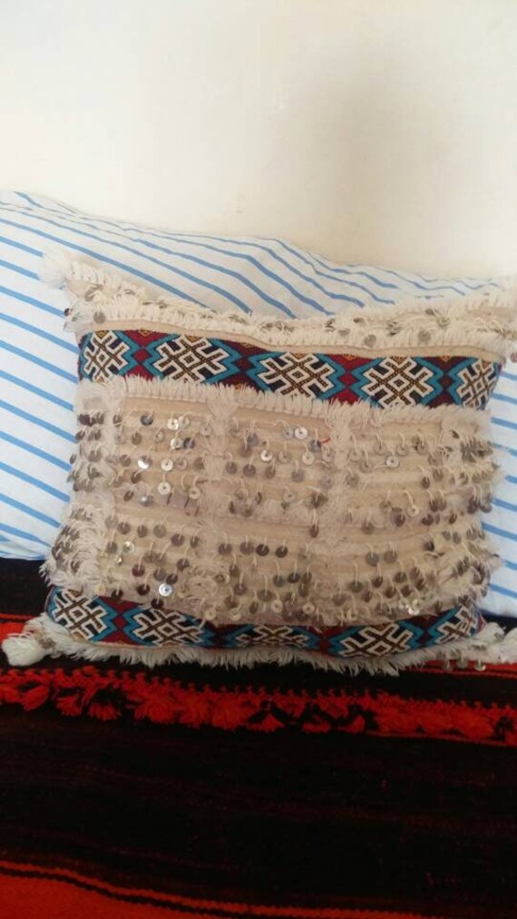 Funda de Almohada de Lana marroquí Handira bereber Almohada 19/" X 22/"