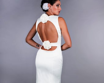 Modena – Open Back Mermaid Wedding Dress with Satin Roses