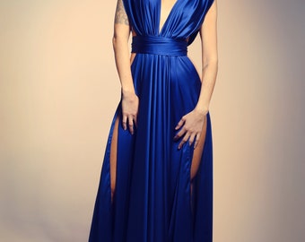 v-neck backless satin long dress Burgundy Satin Mermaid V-neck Backless Prom Dresses, Evening Dress, MP749