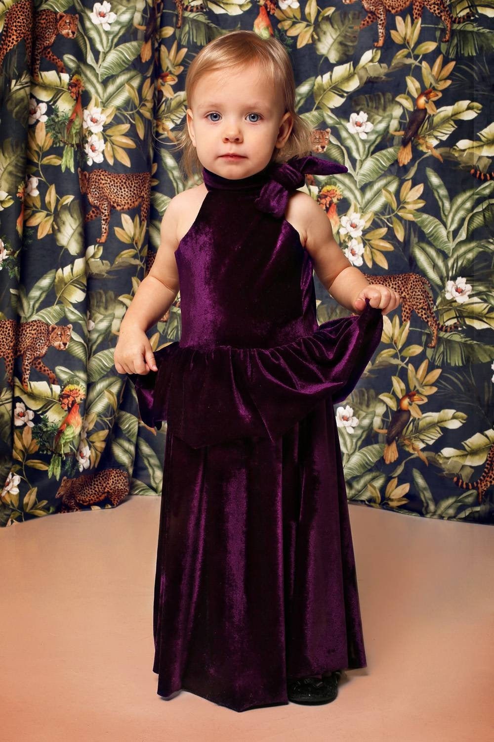 Velvet Evening Dress for Girls Baby Girl Dress Kids Fashion