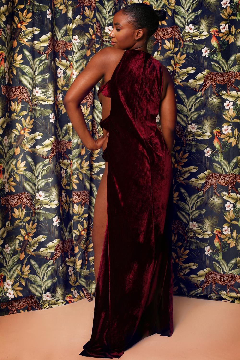 Velvet Evening Gown: Open Sides, Custom Made-to-measure - Etsy