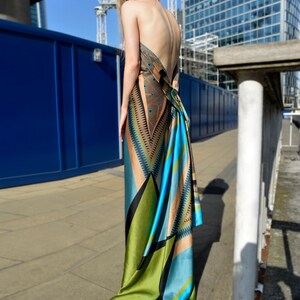 Open Back Black Crepe Satin Evening Gown: Minimalist Cocktail Dress image 5