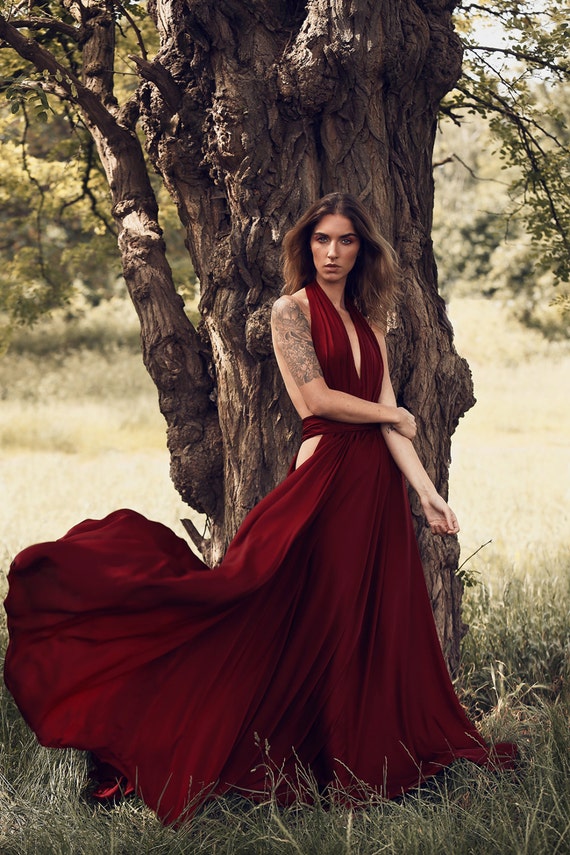 evening dress red colour