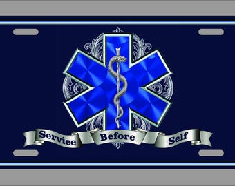 Personalized EMT & Paramedic License Plate – 6x12 Aluminum First Responder Tag