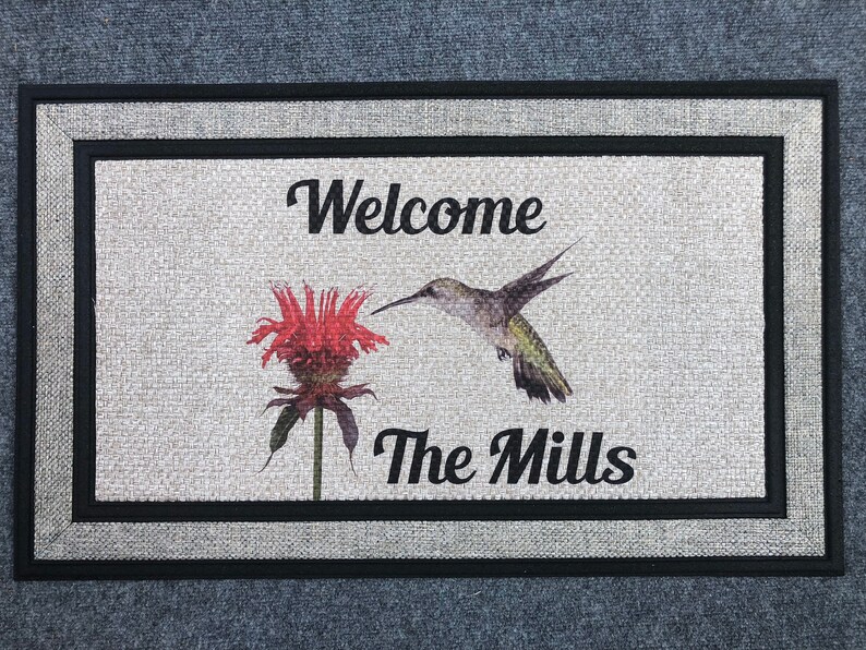 Hummingbird Welcome Mat Personalized Humming Bird Welcome Mat - Etsy