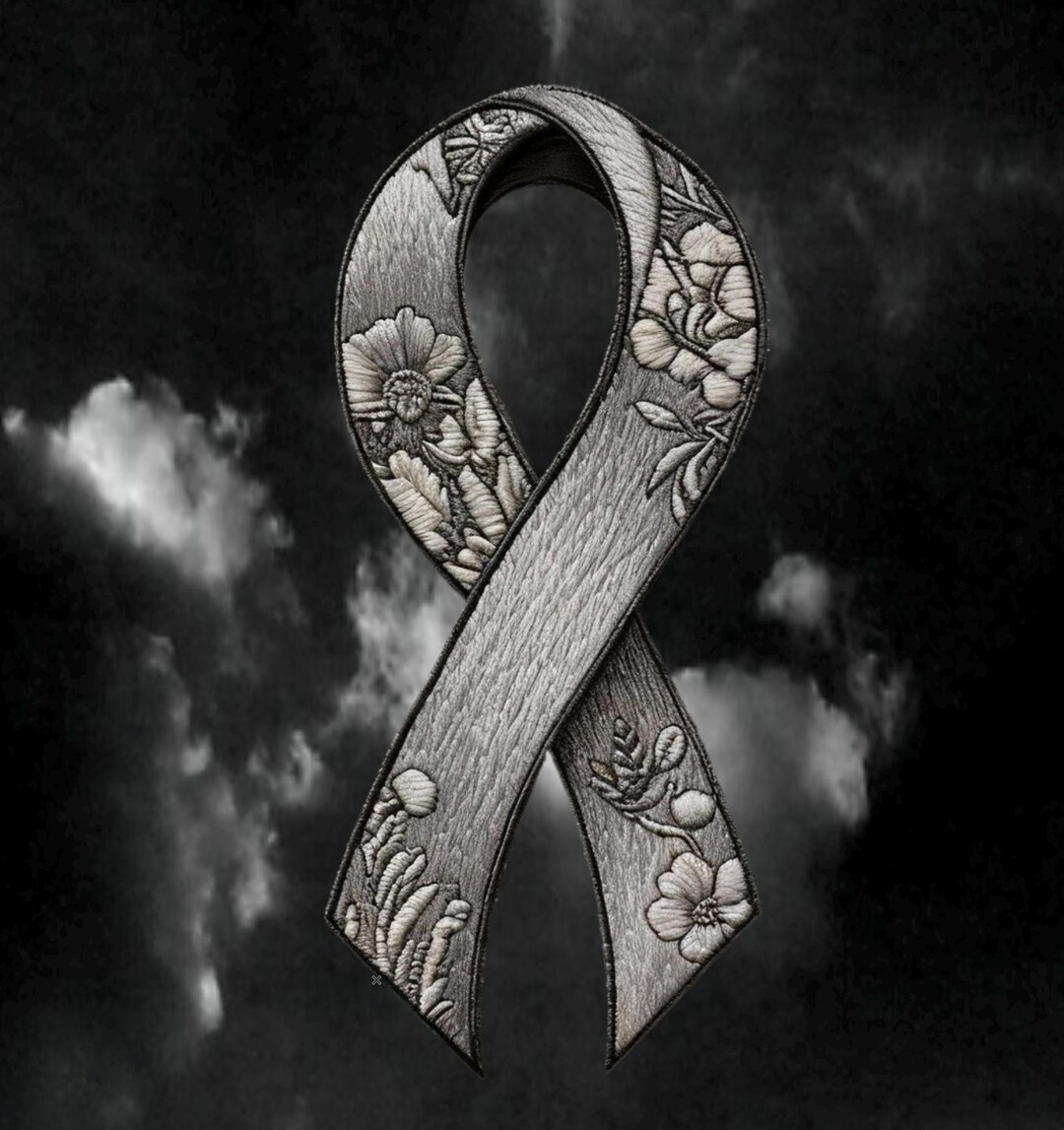 Awareness Ribbon Decal: Gray Floral Pattern (car, Laptop, Tumbler) - Etsy