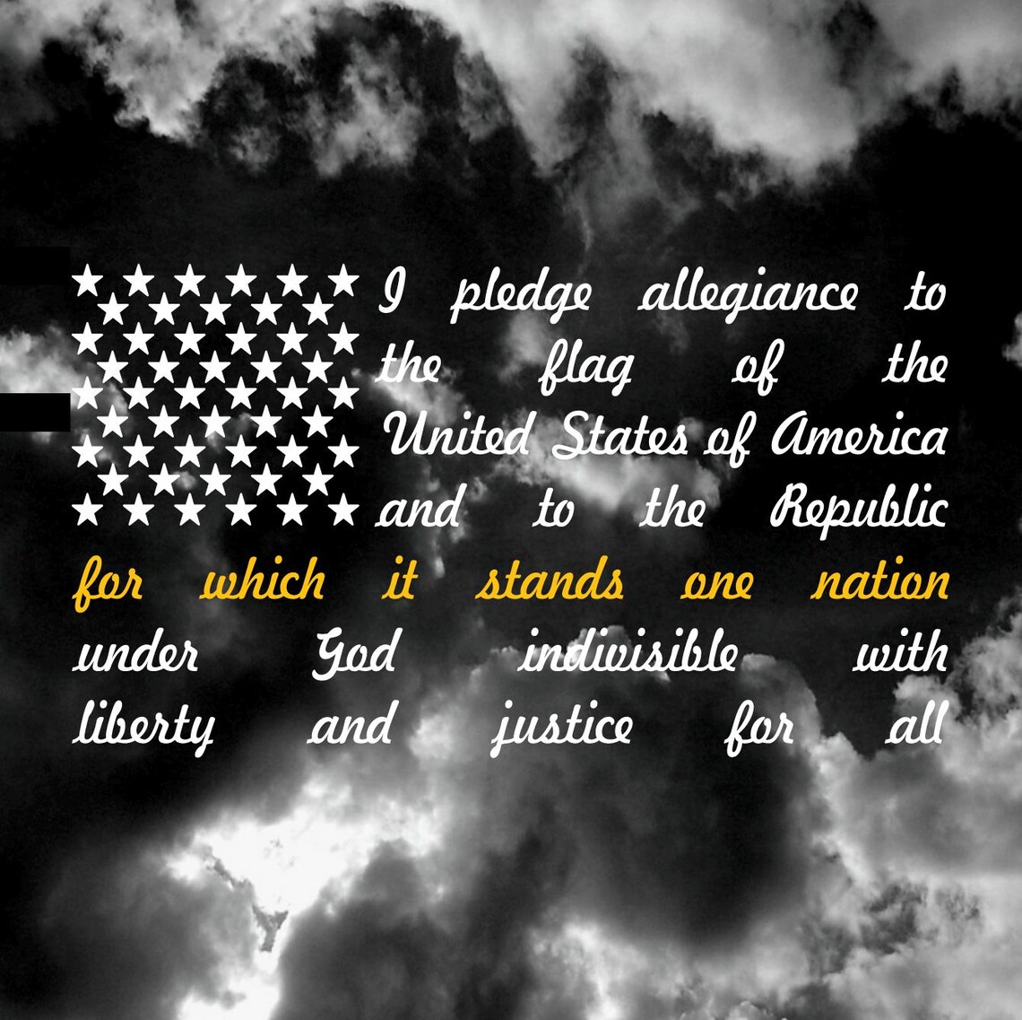 Pledge of Allegiance Thin Blue Line Decal, American Flag Vinyl Sticker ...