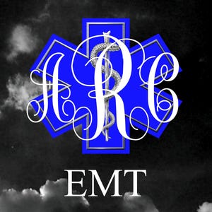 Custom EMT Monogram Star of Life Vinyl Decal, Personalized Paramedic Waterproof Sticker, First Responder Gift, USA Made