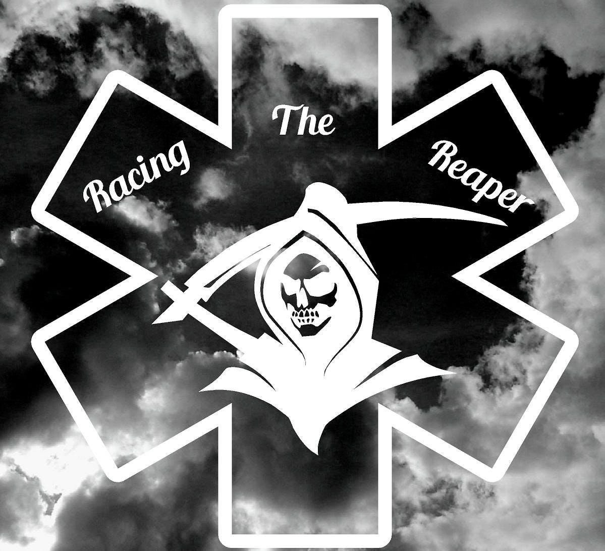  We Race the Reaper EMT Vinyl Sticker Decal by KLO Graphics :  Automotive