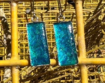 Lobster Rope Earrings-Blue & Green