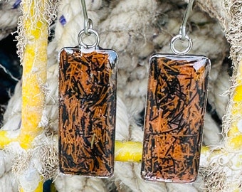 Lobster Rope Earrings-Orange & Black