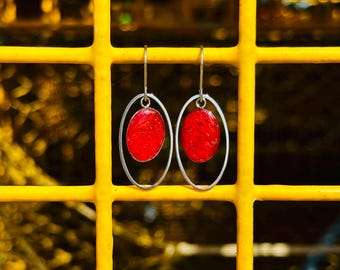 Lobster Rope Earrings-Red