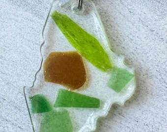 Maine Sea Glass Keychain