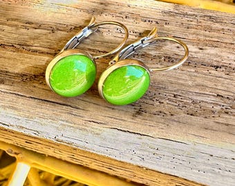 LOBSTERMAN'S WIFE Band Earrings-Lime Green