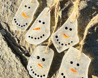 Sea Glass Snowmen-Set of 5