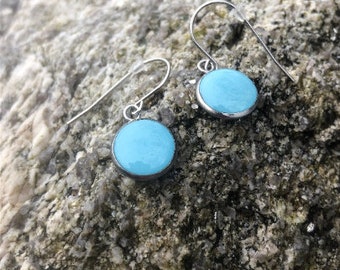 Upcycled Band Earrings-LIGHT BLUE