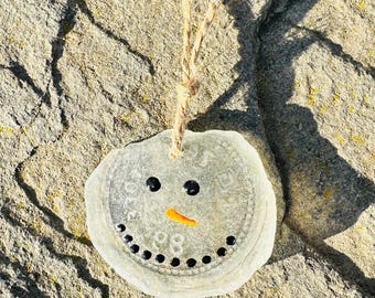 Sea Glass Snowman