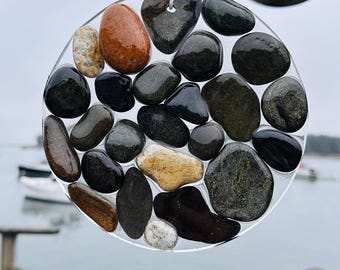 Maine Beach Stone Sun Catcher