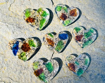 Sea Glass & Beach Sand Heart