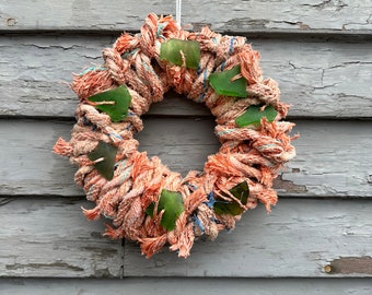 Lobster Rope & Sea Glass Wreath