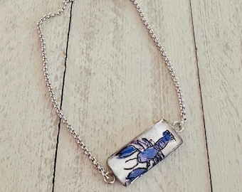 Blue Lobster Coastal Bracelet-SILVER