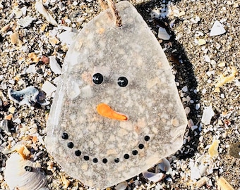 Sea Glass Snowman