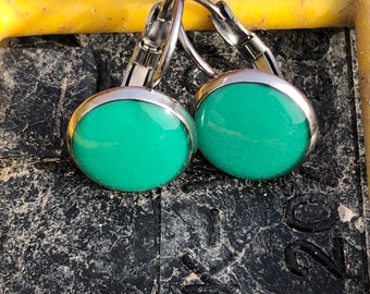 LOBSTERMAN'S WIFE Band Earrings-Teal