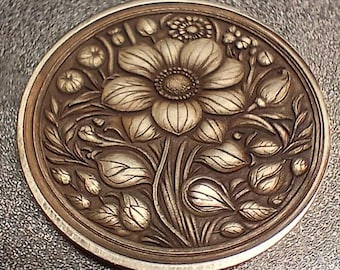 Changing Seasons Coin Grayscale Depth Map for Laser Engraving | 2.5 D PNG File | Instant Download