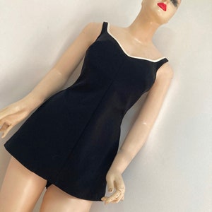 COOL VINTAGE 1960s/70s SLIX Swimsuit in black and white size 44 image 1