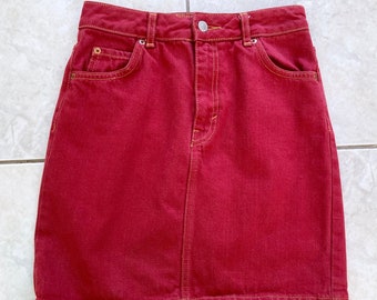red denim skirt size 18