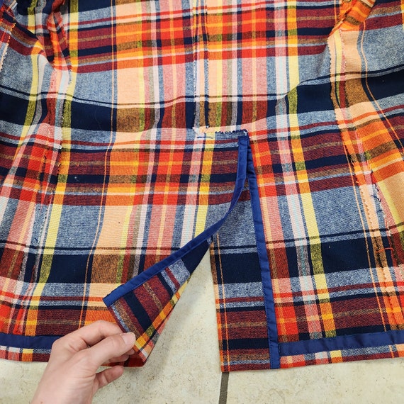 VIBRANT 1970s Red Blue & Yellow PLAID BLAZER Spor… - image 3